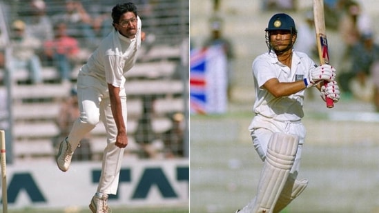 Anil Kumble and Sachin Tendulkar during the 1993 Test series against England. (Getty Images) Anil Kumble and Sachin Tendulkar during the 1993 Test series against England. (Getty Images)