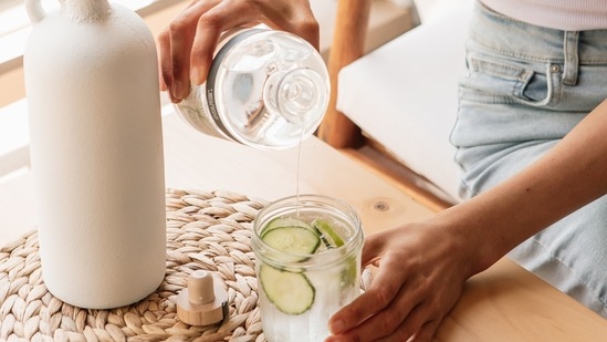 Drink lots of fluids: Keep yourself hydrated by drinking lots of fluids like water, juice, herbal teas, soups, etc. Regular urination can help flush bacteria from the urinary tract and will keep you away from infections.(Unsplash)
