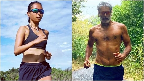 Ankita Konwar enjoys a run under magnificent sky, Milind Soman calls her fit(Instagra/@ankita_earthy, Instagram/milindrunning)