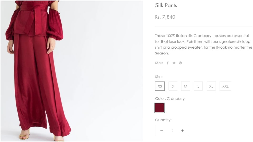 The silk pants(shopapz.com)