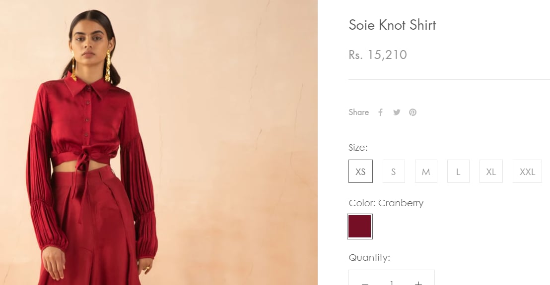 The Soie knot shirt(shopapz.com)