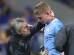 Kevin De Bruyne reacts as he he walks off to be substituted after sustaining an injury