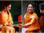 Yami Gautam and Aditya Dhar at their mehendi ceremony.