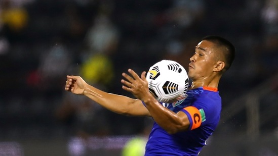 India's Sunil Chhetri in action (REUTERS)