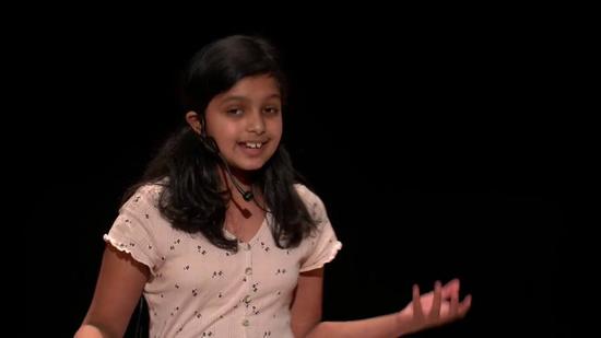 Anushka Rao laying down the difference between talent and hard work at a TEDxYouth event. (YouTube) Anushka Rao laying down the difference between talent and hard work at a TEDxYouth event. (YouTube)