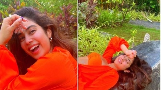 Janhvi Kapoor's latest pictures see her dressed in bright orange clothes. Janhvi Kapoor's latest pictures see her dressed in bright orange clothes.