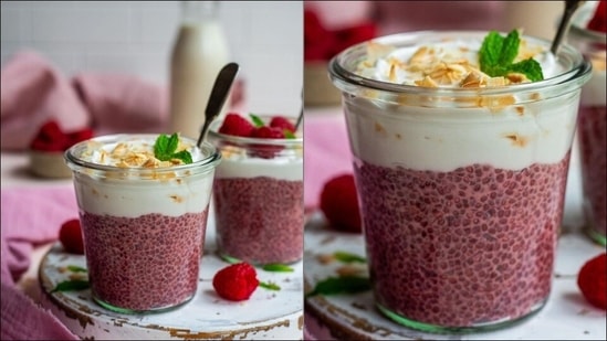 Recipe: Bookmark Raspberry and Coconut Chia Pudding for healthy Sunday breakfast(Instagram/happyskinkitchen)