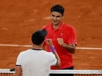 Switzerland's Roger Federer after winning his third round match against Germany's Dominik Koepfer.