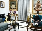 BJP leader Radha Mohan Singh with Uttar Pradesh governor Anandiben Patel at Raj Bhavan in Lucknow on Sunday. BJP leader Radha Mohan Singh with Uttar Pradesh governor Anandiben Patel at Raj Bhavan in Lucknow on Sunday.
