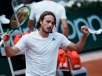 Stefanos Tsitsipas of Greece celebrates after defeating Spain's Pablo Carreno Busta Stefanos Tsitsipas of Greece celebrates after defeating Spain's Pablo Carreno Busta