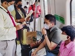 Standing won't be allowed inside the metro as Delhi Metro will resume its operations from June 7. (Representative image/@DMRC) Standing won't be allowed inside the metro as Delhi Metro will resume its operations from June 7. (Representative image/@DMRC)