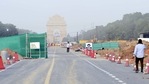 A view of the Central Vista Avenue Redevelopment project construction site at Rajpath in New Delhi.(Arvind Yadav/HT Photo) A view of the Central Vista Avenue Redevelopment project construction site at Rajpath in New Delhi.(Arvind Yadav/HT Photo)