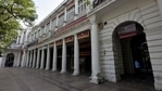 A deserted view of Connaught Place during the Covid-19 induced lockdown, in New Delhi. (Photo by Sanjeev Verma/ Hindustan Times) A deserted view of Connaught Place during the Covid-19 induced lockdown, in New Delhi. (Photo by Sanjeev Verma/ Hindustan Times)