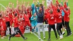 The players and team members from FC Bayern Munich women soccer team celebrate after winning the German women Bundesliga championship(AP) The players and team members from FC Bayern Munich women soccer team celebrate after winning the German women Bundesliga championship(AP)