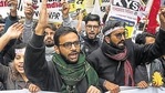 Activist and former JNU student leader Umar Khalid along with students and supporters protest against Citizenship Amendment Act (CAA).(Biplov Bhuyan/HT file photo) Activist and former JNU student leader Umar Khalid along with students and supporters protest against Citizenship Amendment Act (CAA).(Biplov Bhuyan/HT file photo)