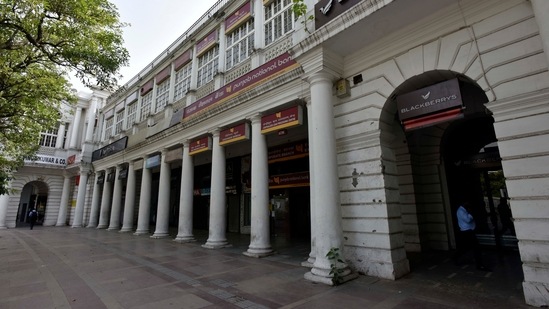 A deserted view of Connaught Place during the Covid-19 induced lockdown, in New Delhi. (Photo by Sanjeev Verma/ Hindustan Times) A deserted view of Connaught Place during the Covid-19 induced lockdown, in New Delhi. (Photo by Sanjeev Verma/ Hindustan Times)