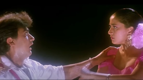 Aamir Khan and Madhuri Dixit from Dil. 