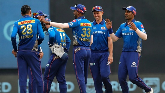 File Photo of Mumbai Indians in action during IPL 2021.(IPL/BCCI)