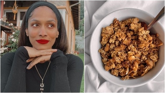 Masaba Gupta makes sugar-free granola at home, try this easy recipe(Instagram/@masabagupta, Instagram/@eatsbynat)
