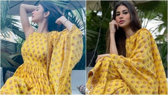 Mouni Roy in <span class='webrupee'>₹</span>4k floral sharara set is the epitome of elegance(Instagram/@imouniroy ) Mouni Roy in <span class='webrupee'>₹</span>4k floral sharara set is the epitome of elegance(Instagram/@imouniroy )