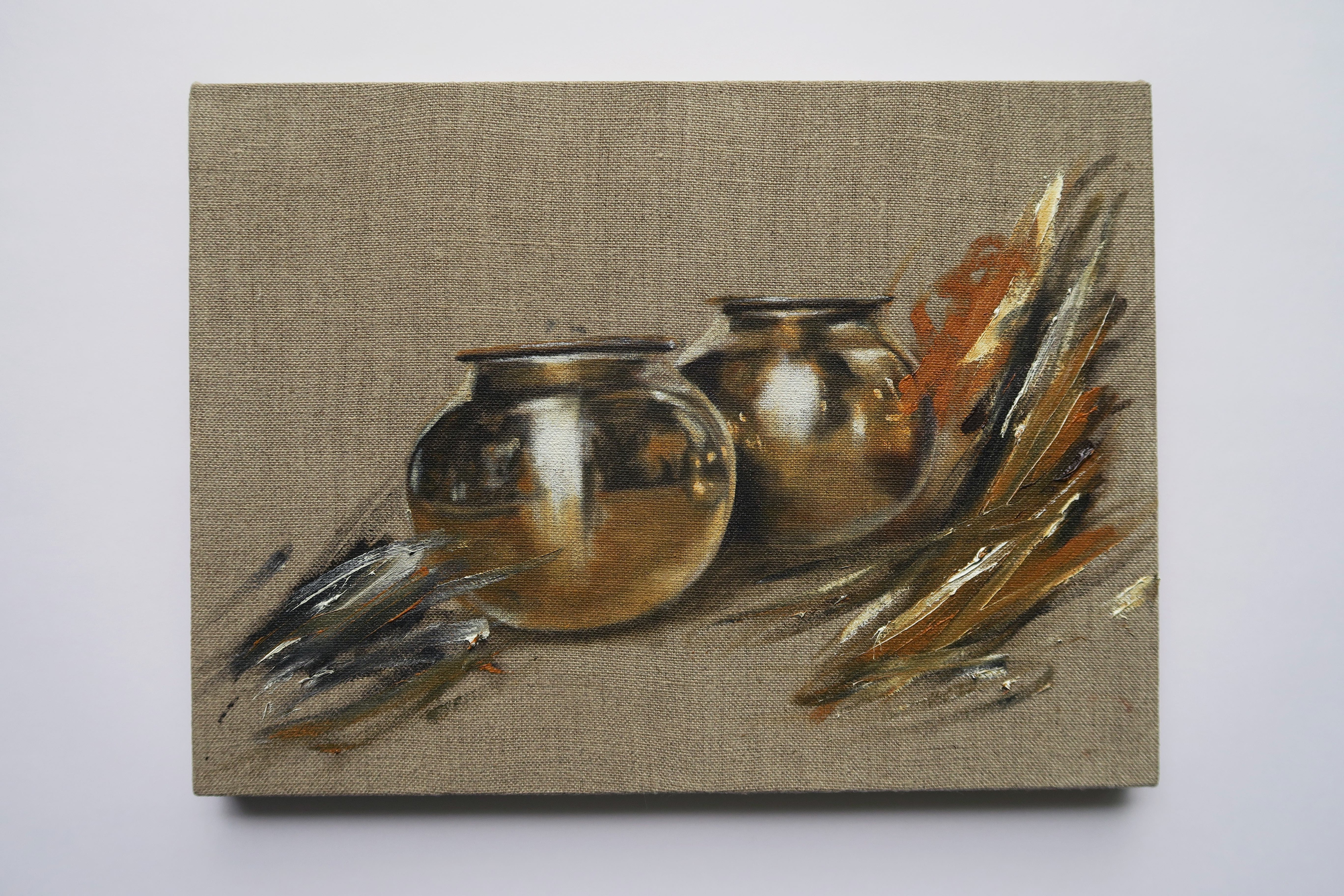 Subodh Gupta’s oil on canvas titled My Village I. Subodh Gupta’s oil on canvas titled My Village I.