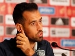 Spain's Sergio Busquets during the press conference. File