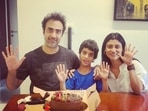 Ex-couple Ranvir Shorey and Konkona Sensharma pose with their son, Haroon. Ex-couple Ranvir Shorey and Konkona Sensharma pose with their son, Haroon.
