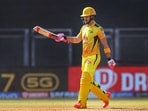 File Photo of Faf du Plessis of Chennai Super Kings celebrates in action during IPL 2021. File Photo of Faf du Plessis of Chennai Super Kings celebrates in action during IPL 2021.