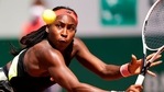 United States's Coco Gauff plays a return to Tunisia's Ons Jabeur during their fourth-round match of the French Open(AP) United States's Coco Gauff plays a return to Tunisia's Ons Jabeur during their fourth-round match of the French Open(AP)