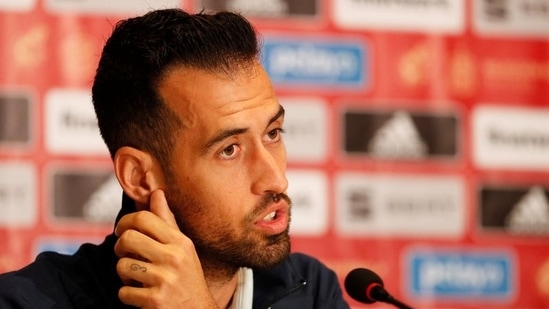 Spain's Sergio Busquets during the press conference. File (REUTERS)
