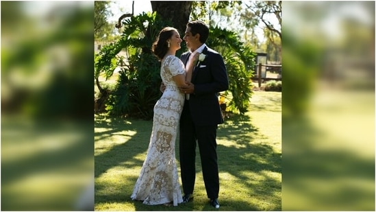Photos: Evelyn Sharma wears white sheer gown for wedding with Tushaan ...