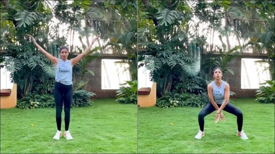 Shilpa Shetty turns Monday into ‘funday’ with ‘open and close squat challenge’(Instagram/theshilpashetty)