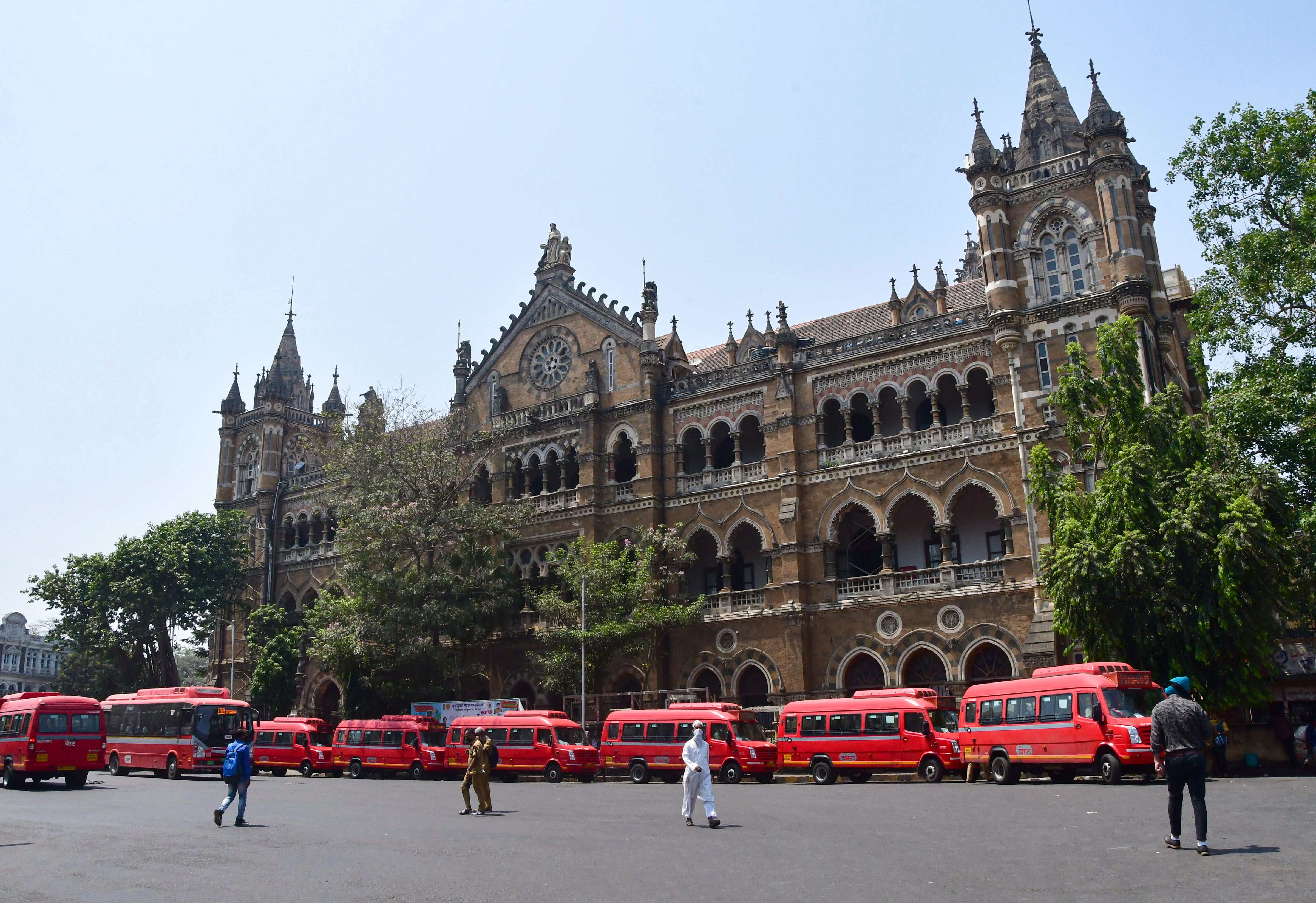 Mumbai: Buses parked at CST Bus Depot during restrictions to curb the Covid-19 cases, in Mumbai, on Thursday, April 15, 2021. (PTI) Mumbai: Buses parked at CST Bus Depot during restrictions to curb the Covid-19 cases, in Mumbai, on Thursday, April 15, 2021. (PTI)
