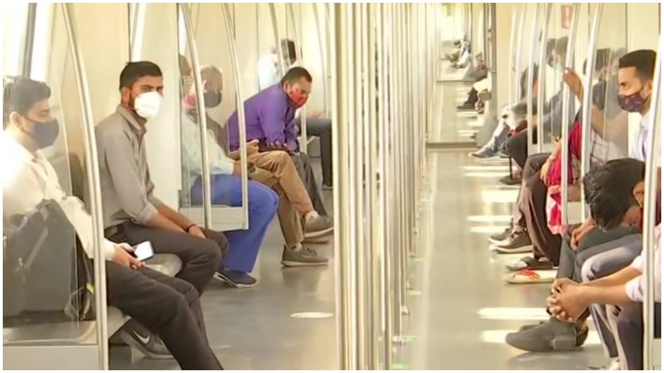 On the first day of the unlocking process from the COVID-19 induced lockdown in the national capital, passengers were seen commuting through Delhi Metro which has resumed services. On the first day of the unlocking process from the COVID-19 induced lockdown in the national capital, passengers were seen commuting through Delhi Metro which has resumed services.