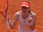 Slovenia's Tamara Zidansek celebrates as she defeats Spain's Paula Badosa during their quarterfinal match of the French Open Slovenia's Tamara Zidansek celebrates as she defeats Spain's Paula Badosa during their quarterfinal match of the French Open
