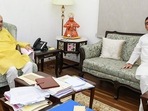 Leader of opposition of the West Bengal legislative assembly and BJP MLA Suvendu Adhikari called on Home Minister Amit Shah.(PTI) Leader of opposition of the West Bengal legislative assembly and BJP MLA Suvendu Adhikari called on Home Minister Amit Shah.(PTI)