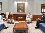 Meeting between Maharashtra CM Uddhav Thackeray-led delegation and Prime Minister Narendra Modi during a meet in Delhi. (Photo: CMO Maharashtra/ Twitter) Meeting between Maharashtra CM Uddhav Thackeray-led delegation and Prime Minister Narendra Modi during a meet in Delhi. (Photo: CMO Maharashtra/ Twitter)
