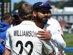 India captain Virat Kohli hugs New Zealand skipper Kane Williamson India captain Virat Kohli hugs New Zealand skipper Kane Williamson