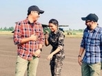 Samantha Akkineni with Raj and DK on the sets of The Family Man. 