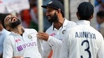 Indian skipper Virat Kohli and teammates Pujara and Rahane celebrate a dismissal during the fourth test match between India and England at Narendra Modi Stadium in Ahmedabad on Saturday. (ICC/ANI Photo) Indian skipper Virat Kohli and teammates Pujara and Rahane celebrate a dismissal during the fourth test match between India and England at Narendra Modi Stadium in Ahmedabad on Saturday. (ICC/ANI Photo)