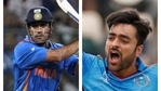 Rashid Khan recalls playing alongside MS Dhoni.(File/HT Collage) Rashid Khan recalls playing alongside MS Dhoni.(File/HT Collage)