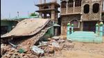 Police say the explosion originated on the ground floor and cracked the madrasa walls and roof, which collapsed moments later. HT Photo Police say the explosion originated on the ground floor and cracked the madrasa walls and roof, which collapsed moments later. HT Photo
