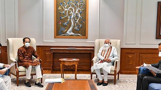 Prime Minister Narendra Modi at a meeting with Maharashtra chief minister Uddhav Thackeray in New Delhi, Deputy chief minister Ajit Pawar and cabinet minister Ashok Chavan were also present at this meeting (PTI) Prime Minister Narendra Modi at a meeting with Maharashtra chief minister Uddhav Thackeray in New Delhi, Deputy chief minister Ajit Pawar and cabinet minister Ashok Chavan were also present at this meeting (PTI)
