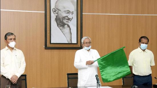 Bihar chief minister Nitish Kumar announced the decision to lift the lockdown after attending the meeting of the crisis management group. (Photo by Santosh Kumar /Hindustan Times