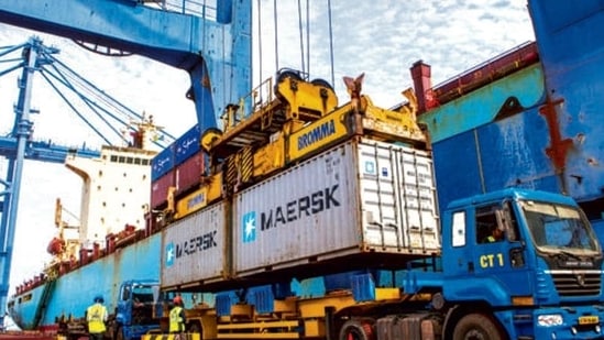 According to the Indian data, imports from China rose 59.13% to $33.49 billion, while exports to China rose 46.09% to $10.41 billion. (Bloomberg) According to the Indian data, imports from China rose 59.13% to $33.49 billion, while exports to China rose 46.09% to $10.41 billion. (Bloomberg)