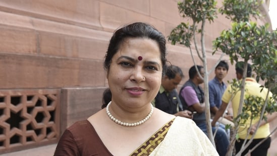Lekhi alleged that by not implementing the One Nation One Ration Card scheme the Aam Aadmi Party-led government wants to bring middlemen in the process and make room for corruption.(Sonu Mehta/ Hindustan Times)