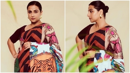 Vidya Balan in printed saree announces Sherni is here, see new pics (Instagram/@balanvidya) Vidya Balan in printed saree announces Sherni is here, see new pics (Instagram/@balanvidya)