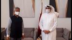 Foreign minister S Jaishankar, who was on his way to Kuwait, made a stopover in Doha, where he met Qatari National Security Adviser (NSA) Mohamed Bin Ahmed Al Mesned (Twitter/S Jaishankar) Foreign minister S Jaishankar, who was on his way to Kuwait, made a stopover in Doha, where he met Qatari National Security Adviser (NSA) Mohamed Bin Ahmed Al Mesned (Twitter/S Jaishankar)