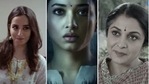(Left to right) Amrutha Srinivasan in Kallachirippu, Tamannaah in November Story and Ramya Krishnan in Queen. (Left to right) Amrutha Srinivasan in Kallachirippu, Tamannaah in November Story and Ramya Krishnan in Queen.
