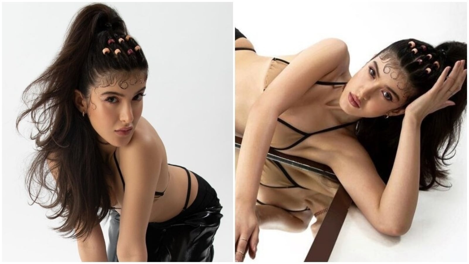 Shanaya Kapoor in bikini top and low-waist leather pants nails Y2K  aesthetics | Fashion Trends - Hindustan Times